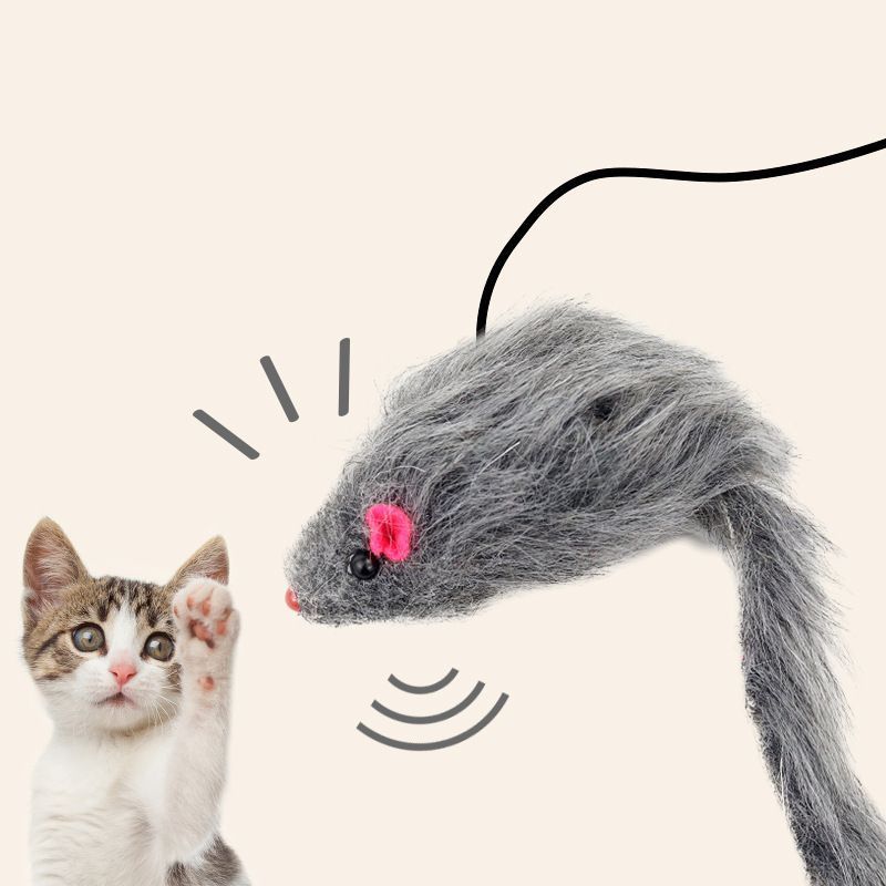 送料無料 猫用おもちゃ 猫じゃらし ねずみのおもちゃ 猫用品 ペット用品 猫グッズ ネコ ネズミ 鼠 一人遊び 伸縮 揺れる かわいい ペット玩具 ペットトイ 2