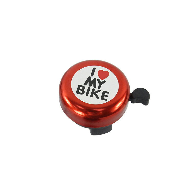 LaForestの送料無料 自転車用ベル サイクルベル 鈴 キッズ ジュニア 子供用 自転車用品 ハンドルベル 警音器 ラウンド型 丸型 ハート 英字 ロゴ 簡単取付け ブラック かわいい おしゃれ｜アングル3