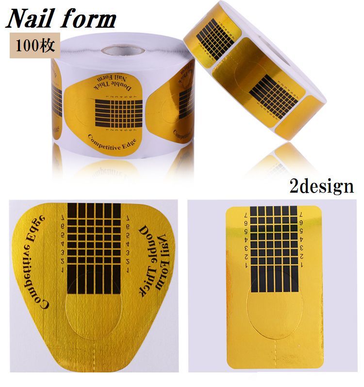送料無料 ネイルフォーム 100枚 ネイル用品 長さだし用 ジェルネイル セルフネイル ネイルアート 爪 ケア おしゃれ スカルプ おうちネイル