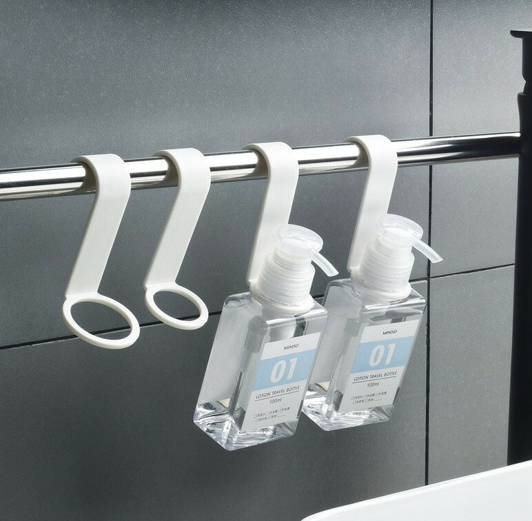 送料無料 ボトルホルダー 8個セット 大4個 小4個 ディスペンサーホルダー 吊り下げ 引っかけ フック バスラック ボトル掛け 浮かせる シャンプーボトル お風呂 バスルーム 水回り 洗面所 キッチン 浴室 簡単設置 便利グッズ 日用品雑貨 生活雑貨 laforest-10093857 LaForest サンプル画像2