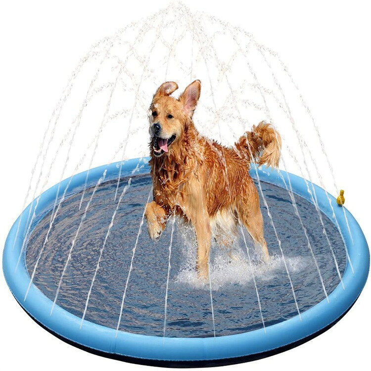 送料無料 ペット用噴水マット 犬用 直径100cm プールマット ウォータープレイマッ...