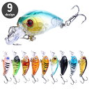 送料無料 クランクベイト ハードルアー リップ トリプルフック 小型 ハードベイト 疑似餌 釣り餌 釣り用品 釣具 フィッシング ブラックバス バス釣り 船釣り...