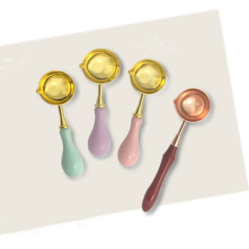 送料無料 シーリングワックス用スプーン シーリングスタンプ 注ぎ口付き 文具 丸型 封蝋 融解 溶かす 炙る あぶる 封書 手紙 招待状 封筒 ハンドメイド かわいい おしゃれ