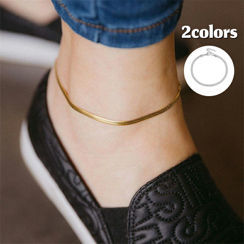 Free shipping. Anklet, unisex, women's and men's accessory, chain, gold color, silver color, stylish, simple, adult.