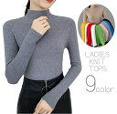 送料無料 ニット セーター 長袖 レディース 女性 トップス ハイネック リブ 暖かい あったか 無地 単色 シンプル カジュアル 着回し 婦人服