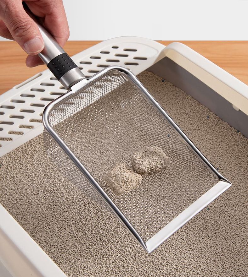 LaForestの送料無料 トイレスコップ 猫用 猫砂スコップ 猫砂シャベル ペット用品 トイレ用品 ネコトイレ 掃除 フックホール付き 持ち手 滑り止め付き｜アングル3