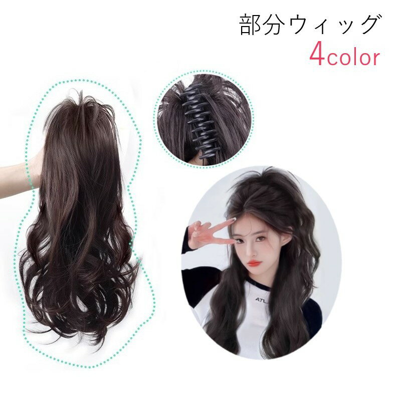 ポニーテール風の部分ウィッグ。 バンスクリップなので取り外し簡単♪ 気軽にヘアアレンジを楽しめます！ 【サイズについて】 画像をご参照ください。 【カラーについて】 生産ロットにより柄の出方や色の濃淡が異なる場合がございます。 お使いのモニターや撮影時の光の加減などにより 画像と実際の商品のカラーが異なる場合もございます。 予告なしにカラーやデザインなどの変更がある場合もございます。