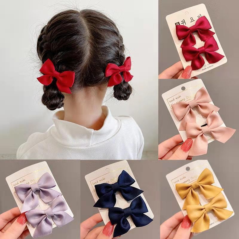送料無料 ヘアクリップ 2個セット キッズ 子ども 女の子 ガールズ リボン ヘアアクセサリー 髪留め 髪飾り 可愛い かわいい おしゃれ ガーリー キュート キレイ - 2