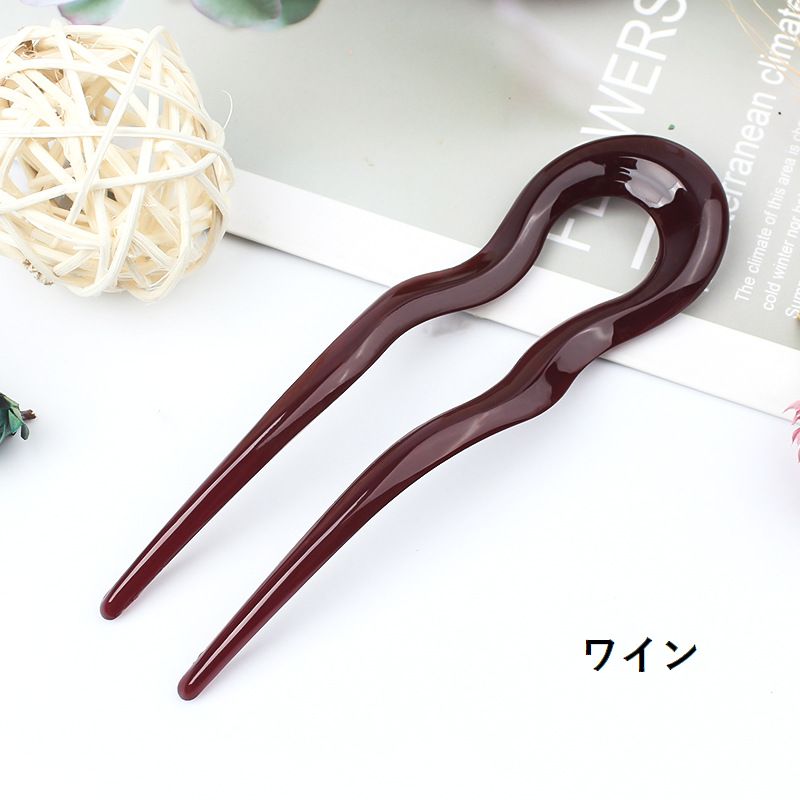 送料無料 かんざし U型 Uピン ヘアアクセサリー 髪留め 髪飾り まとめ髪 ウェーブ ...