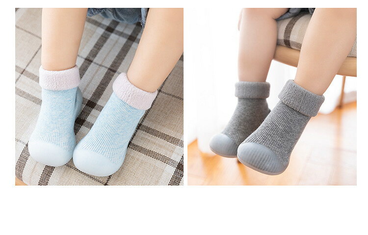 LaForestの送料無料 ファーストシューズ ソックスシューズ ベビー 赤ちゃん 男の子 女の子 靴 くつ リブ 暖かい あったか 防寒 冬 滑り止め かわいい おしゃれ｜アングル2