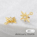 送料無料 チャーム 2個セット 八芒星 オクタグラム 星 1個 アクセサリーパーツ 日用品雑貨 手芸用品 クラフト材料 スター ラインストーン ピアス イヤリン...