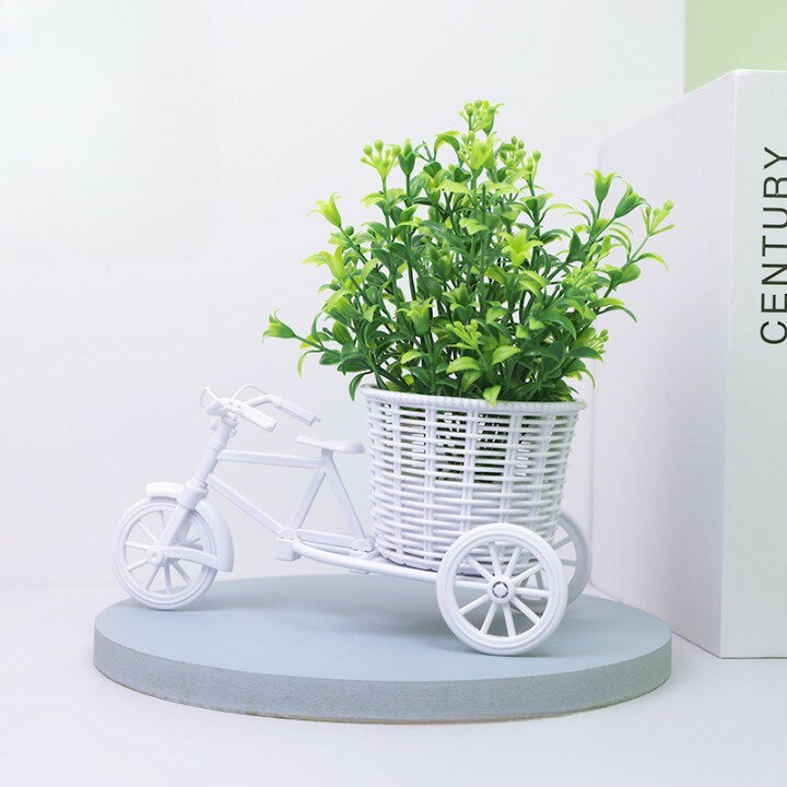 送料無料 フェイクフラワー 造花 鉢付き インテリア フラワー 花 バラ 薔薇 コスモス 鉢花 かわいい おしゃれ プランター 自転車 植木鉢 鉢カバー