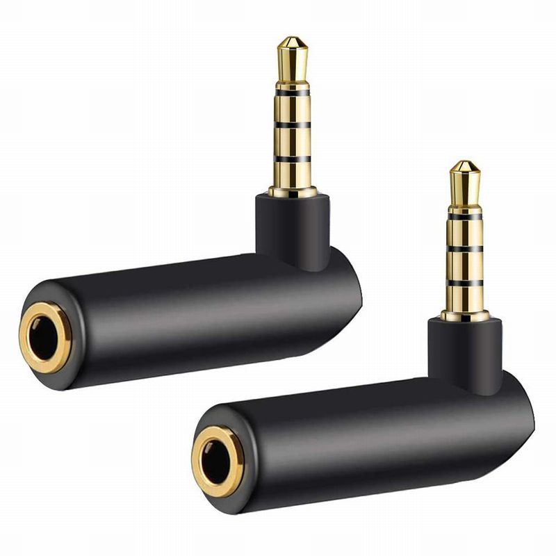 送料無料 オーディオ変換ミニプラグ L字型 3.5mm 4極 オスメス 変換コネクタ 直角 90度 ヘッドフォン イヤホン ブラック 黒 laforest-10104870 LaForest サンプル画像3