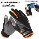 送料無料 トレッキンググローブ タッチパネル対応 サイクルグローブ 手袋 フルフィンガー 滑り止め付き メンズ バイク 登山 薄手 アウトドア てぶくろ サイクリング おしゃれ かっこいい 面ファスナー 山登り トレーニング ダンベル ジム 筋トレ 男性用 紳士用