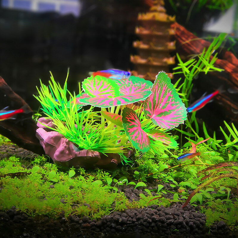 送料無料 人工水草 人工プランツ 水槽用レイアウト 造花 アクアリウムデコレーショ...