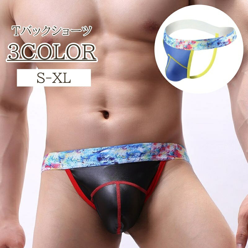 送料無料 Tバックショーツ メンズ ショーツ パンツ Gストリング Tバック ビキニブリーフ カラフル かっこいい おしゃれ 下着 インナー 男性 男子 紳士 アウター 響かない