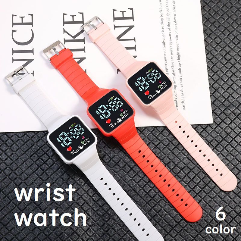 送料無料 腕時計 リストウォッチ 男女兼用 アクセサリー 四角 スクエア デジタル腕時計 シンプル 無地 カラバリ豊富 おしゃれ 定番 かわいい メンズ レディース プレゼント