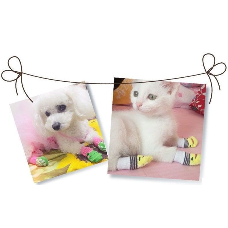 送料無料 犬用靴下 ドッグソックス 4枚セット 1足分 ペット用品 靴下 くつ下 滑り...