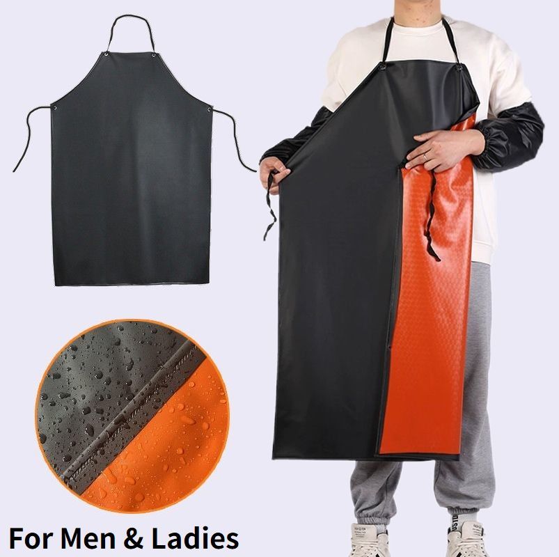 送料無料 ワークエプロン レディース メンズ ロング 首掛け 防水 汚れ防止 無地 作業用 洗車用 食品加..