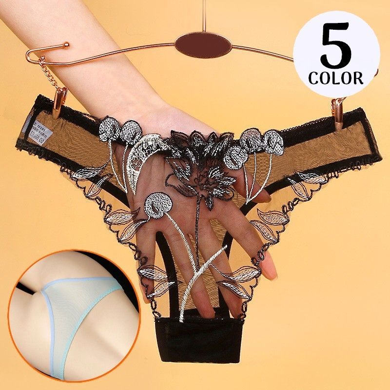 送料無料 Tバックショーツ レディース 勝負下着 セクシーランジェリー 花柄レース メッシュ ローライズ ヒップハンガー シースルー 透け感