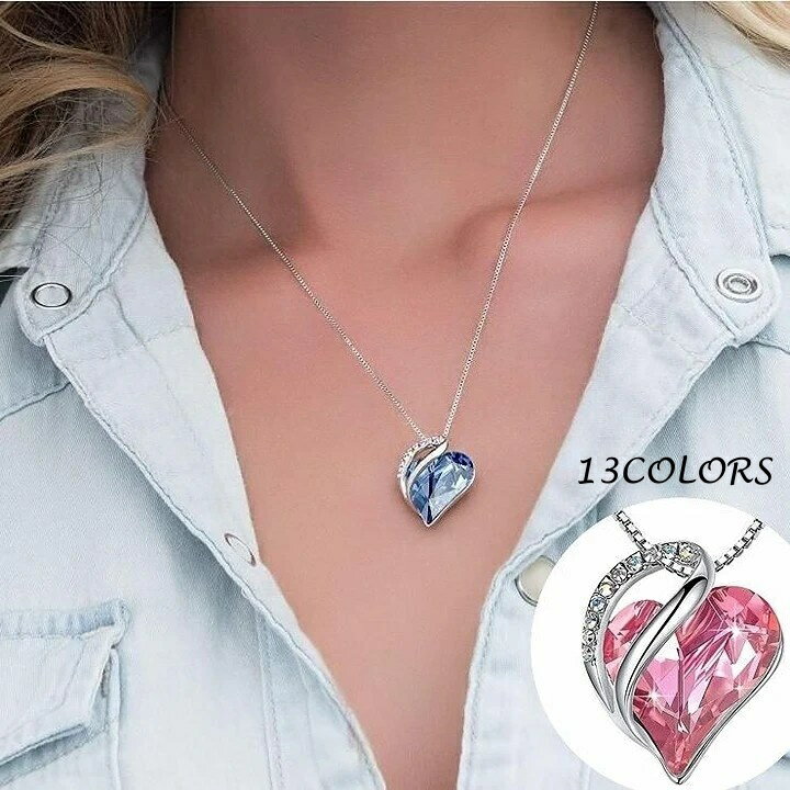 送料無料 ネックレス ペンダント レディース 女性用 アクセサリー ラインストーン ビジュー ハート 大ぶり 大きめ おしゃれ かわいい
