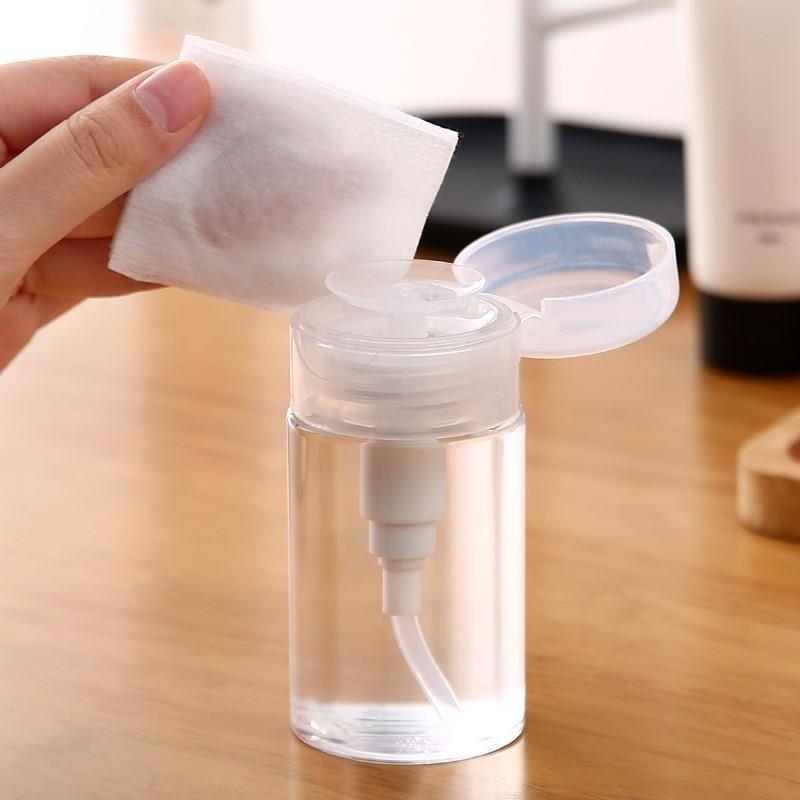 送料無料 ポンプディスペンサー 除光液 詰め替えボトル アセトン非対応 120ml 150ml 200ml クリア ネイルリムーバー 消毒液 エタノール 液体容器 プッシュボトル 蓋付 ノンアセトン専用 ネイル用品 シンプル laforest-10126995 LaForest サンプル画像3