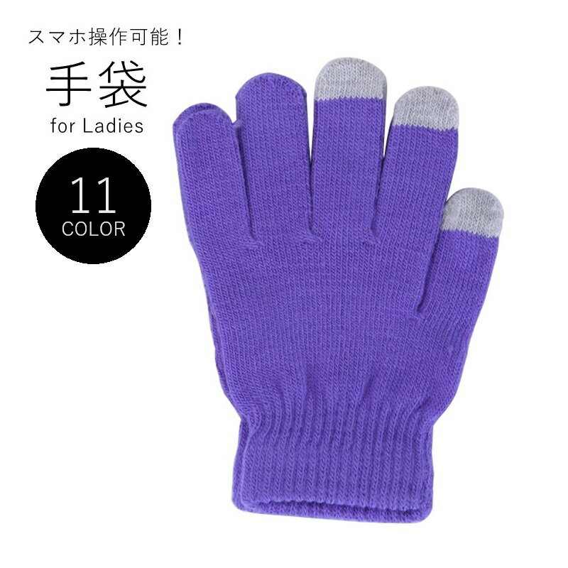 送料無料 手袋 てぶくろ グローブ レディース 女性 ファッション雑貨 防寒具 5本指 スマホ操作可能 スマホ対応 スマートフォン対応 ニット 無地 ブラック ホワイト ピンク ブルー シンプル カジュアル 可愛い キュート フェミニン シック 通勤 通学 おしゃれ