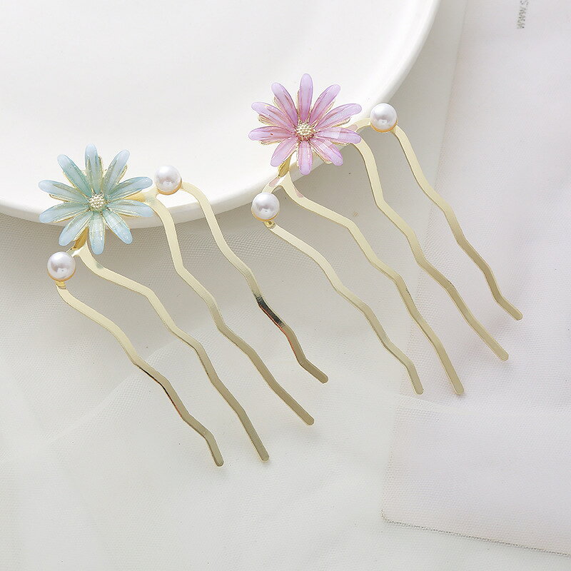 LaForestの送料無料 ヘアコーム レディース ヘアアクセサリー かんざし 簪 フラワー 花 パール調 おしゃれ かわいい 髪留め 髪飾り ヘアアレンジ 女性用｜アングル2
