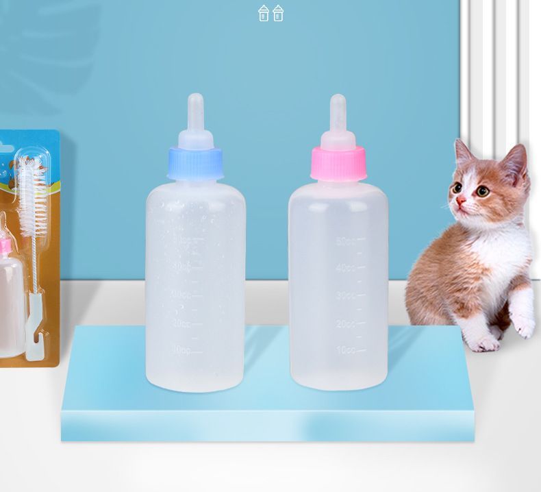 哺乳器 ペット用哺乳瓶セット 6点セット 50cc 50ml 洗浄ブラシ付き 乳首付き 子犬 ...