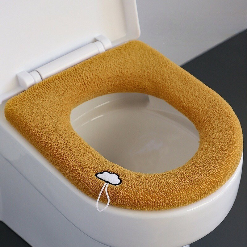 送料無料 便座カバー トイレカバー O型 取っ手 紐付き ゴム仕様 伸縮 装着簡単 ト...