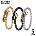送料無料 バングル ブレスレット アクセサリー 腕輪 メンズ レディース メタル 金属製 ケーブルワイヤー ツイスト おしゃれ プレゼント