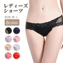 送料無料 ヒップハンガー ショーツ レディーズ インナー パンツ パンティー 女性 婦人 下着 透け感 シースルー レース おしゃれ 上品