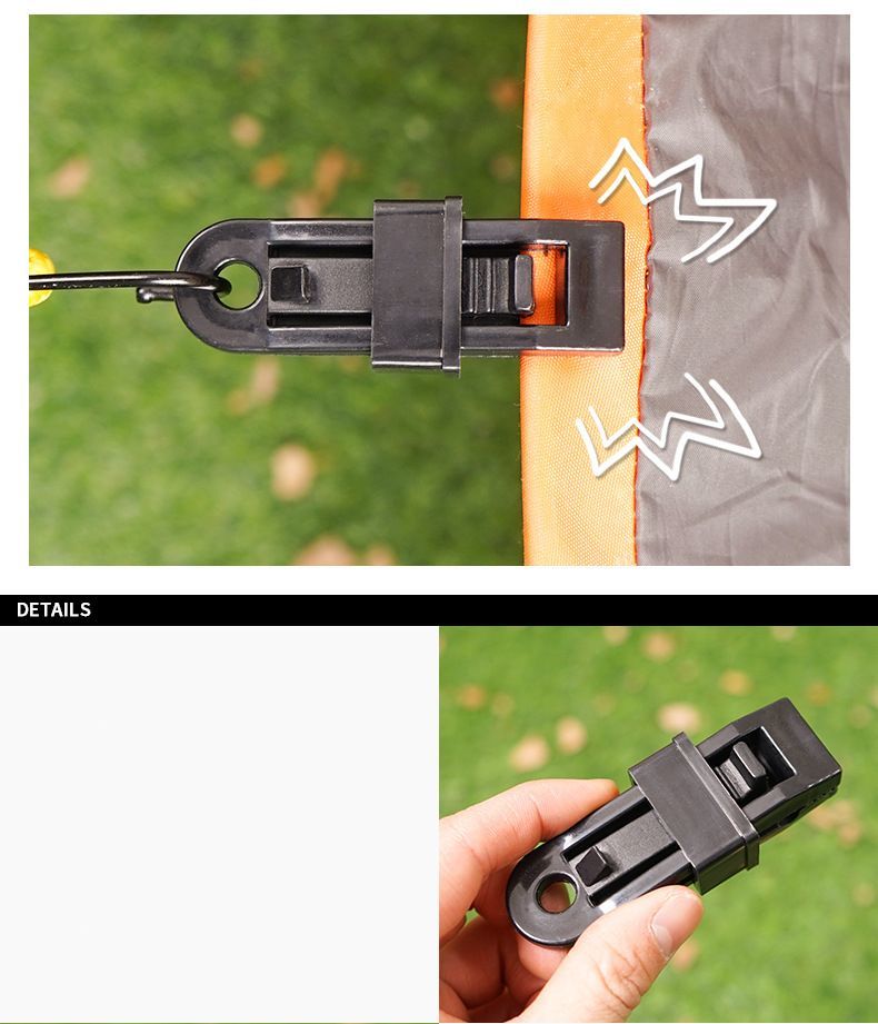 送料無料 テントクリップ 同色6個セット タープクリップ クリップホルダー キャンプ用品 アウトドア用品 テントアクセサリー テント部品 アウトドア キャンプ 登山 テント ワニ口 ロープ固定 強風対策 便利 laforest-10139076 LaForest サンプル画像3