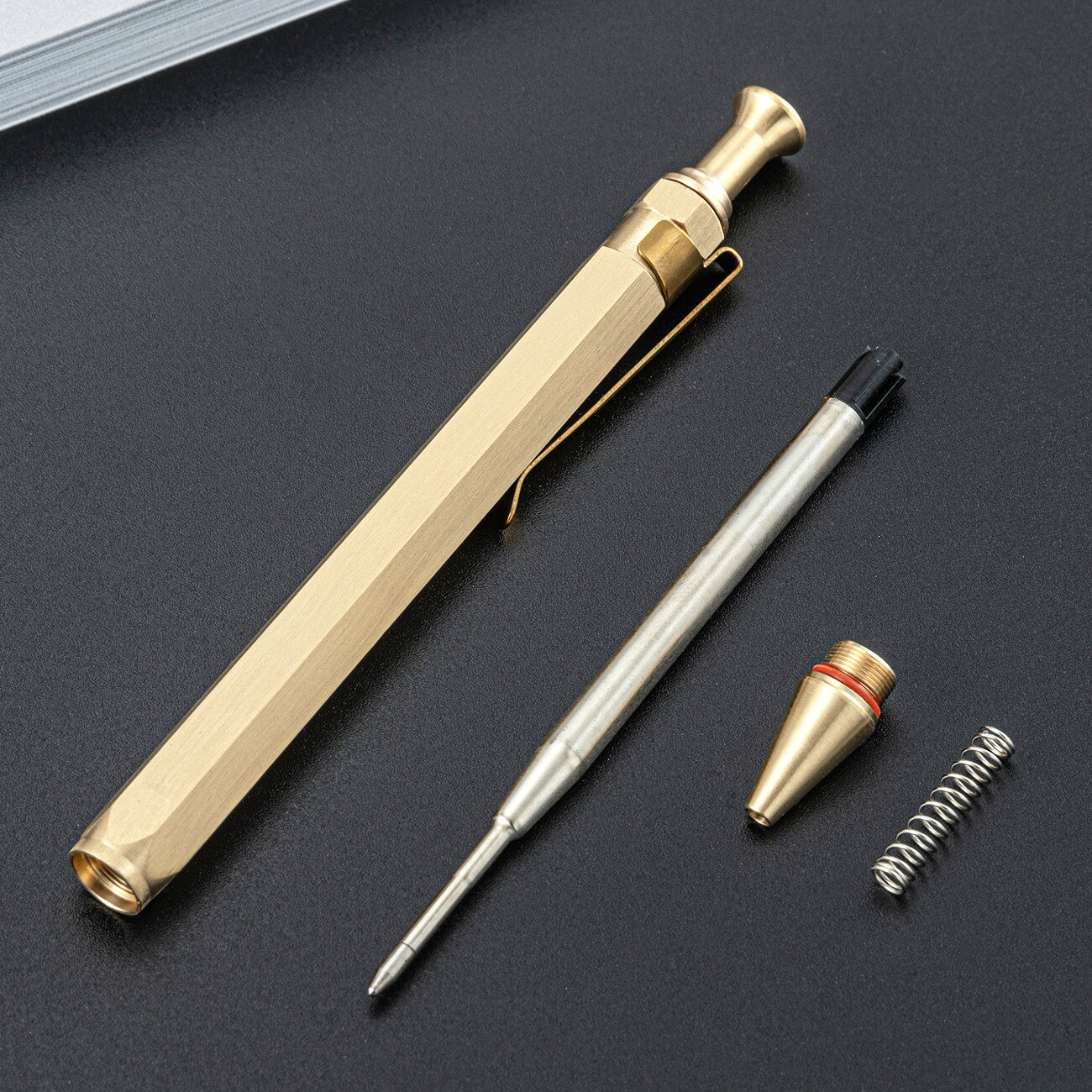 送料無料 ボールペン 1.0mm ノック式 金属製 メタル 筆記用具 筆記具 文房具 文具 ...