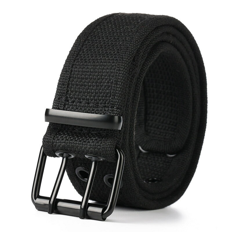 LaForestの送料無料 ベルト メンズ 男性 ダブルホール 2つ穴 穴あり サイズ調節可能 バックル デニムスタイル デイリー 普段使い シンプル 単色 無地 おしゃれ カジュアル｜アングル3