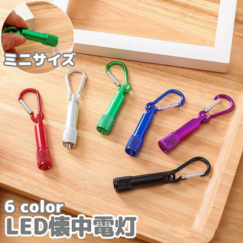 送料無料 懐中電灯 カラビナ付き ハンディライト LEDライト ミニサイズ コンパクト 小型 軽量 キーホルダー 携帯用 防災 アウトドア 登山 釣り 野外 夜道