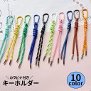 送料無料 キーホルダー キーリング ストラップ ロープ風 カラビナ カラビナフック チャーム 軽量 鍵 アウトドア スポーツ キャンプ カラバリ豊富