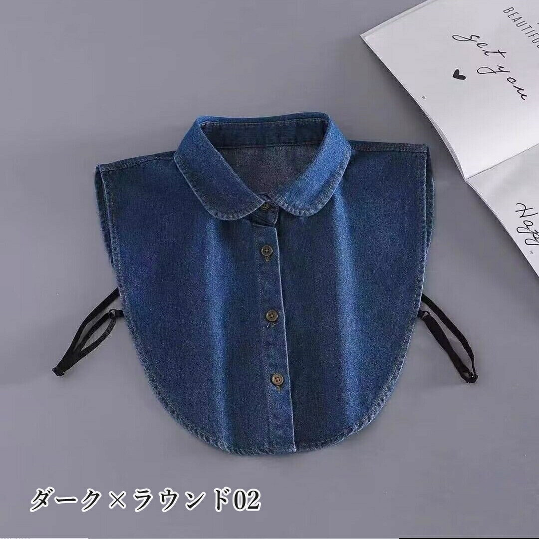 LaForestの送料無料 付け襟 つけ襟 レディース 女性 婦人 デニム シャツ風 重ね着風 シンプル おしゃれ かわいい カジュアル｜アングル3