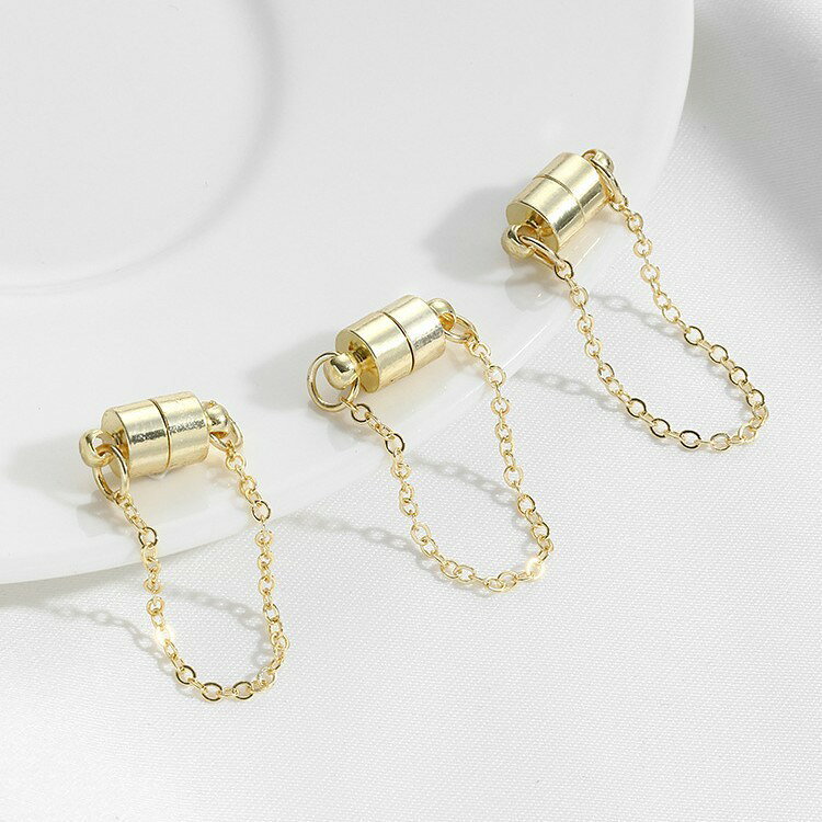 送料無料 アジャスター 延長 チェーン 単品 アクセサリーパーツ ハンドメイドパーツ マグネットクラスプ 円柱型 ネックレス ブレスレット 長さ調節 マグネット 磁石 手芸用品 ハンドメイド用品 シンプル 便利グッズ 金色 laforest-10154069 LaForest サンプル画像2