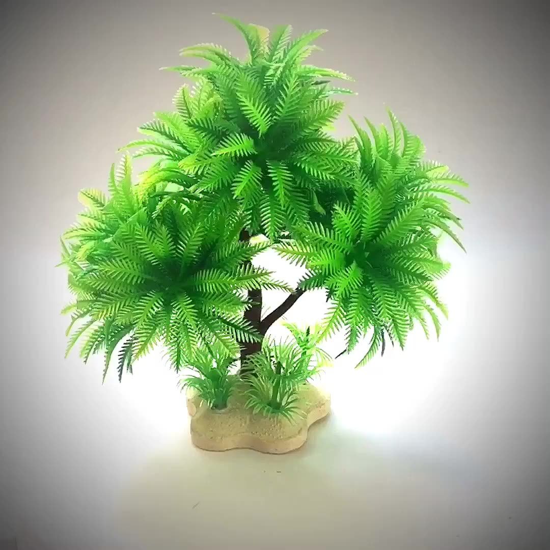 送料無料 人工水草 人工プランツ 水槽用レイアウト 土台付き 造花 アクアリウムデ...