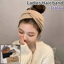 送料無料 ヘアバンド ヘッドバンド ヘアターバン ターバン レディース 女性 婦人 髪留め ヘアアクセサリー クロスタイプ 黒 グレー カーキ色 オフホワイト 単色 無地 シンプル カラバリ豊富