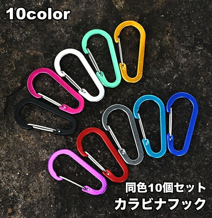 送料無料 カラビナ 10個セット カラビナフック キーホルダー 多用途 アウトドア 登山 クライミング キャンプ 釣り 旅行 アウトレジャー