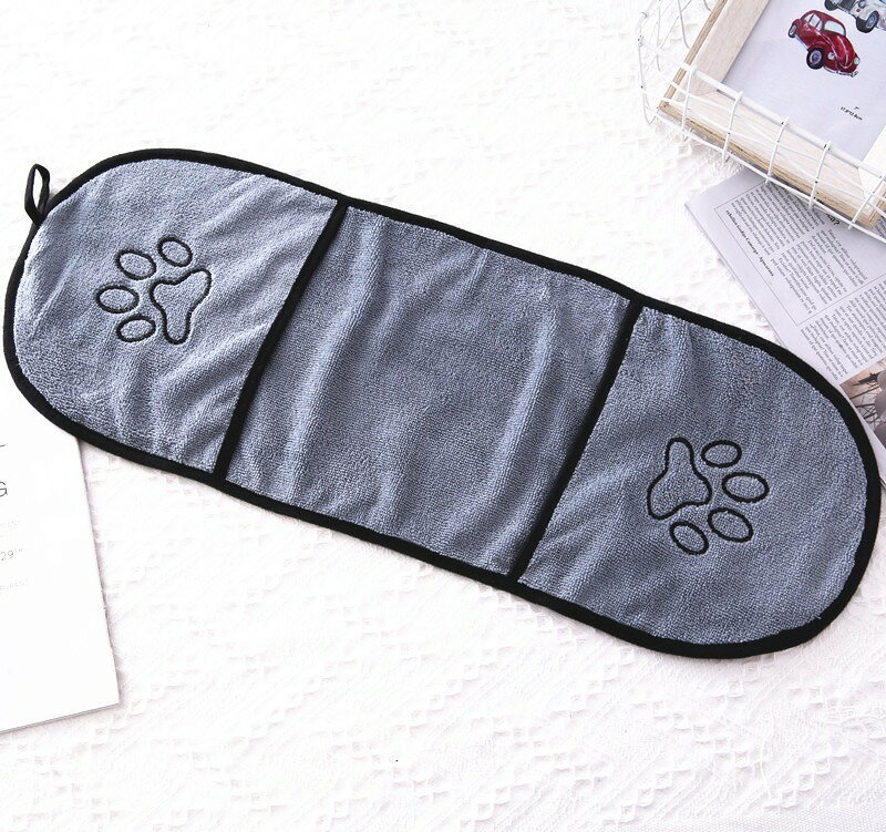 送料無料 ペット用タオル 吸水タオル 23×65cm 犬用 猫用 ペット用品 ループ付き マ...