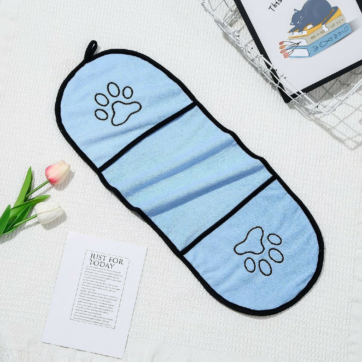 送料無料 ペット用タオル 吸水タオル 23×65cm 犬用 猫用 ペット用品 ループ付き マ...