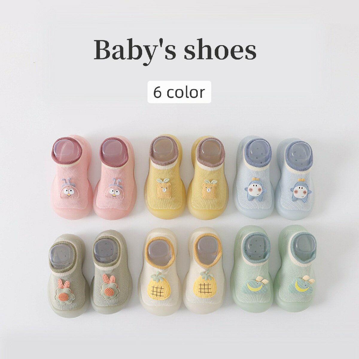 무료 배송 첫 신발 양말 신발 양말 신발 실내 신기 룸 신발 아기 아기 소녀 소년 유니섹스 남녀 겸용 발목 길이 짧은 길이 옷자락 리브 곰 곰 동물 꽃 꽃 캐릭터 핑크 옐로우 블루 귀여운 귀여운