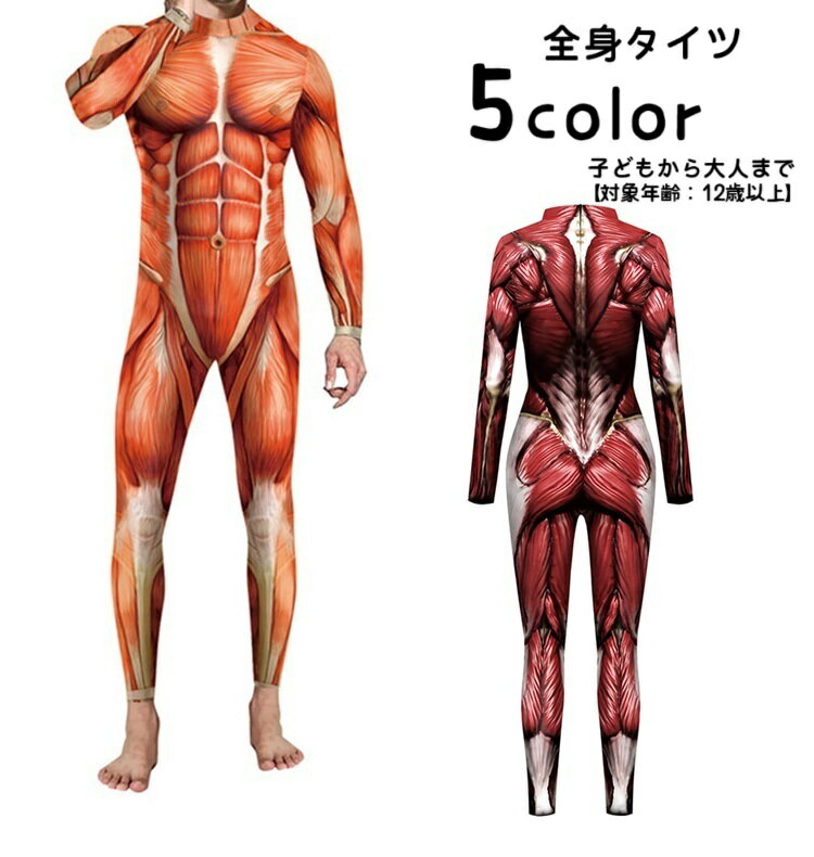 送料無料 全身タイツ ボディタイツ コスチューム コスプレ衣装 仮装 タイツ 大人用 大人 メンズ レディース 男性 女性 筋肉 ハロウィン パーティー イベン...