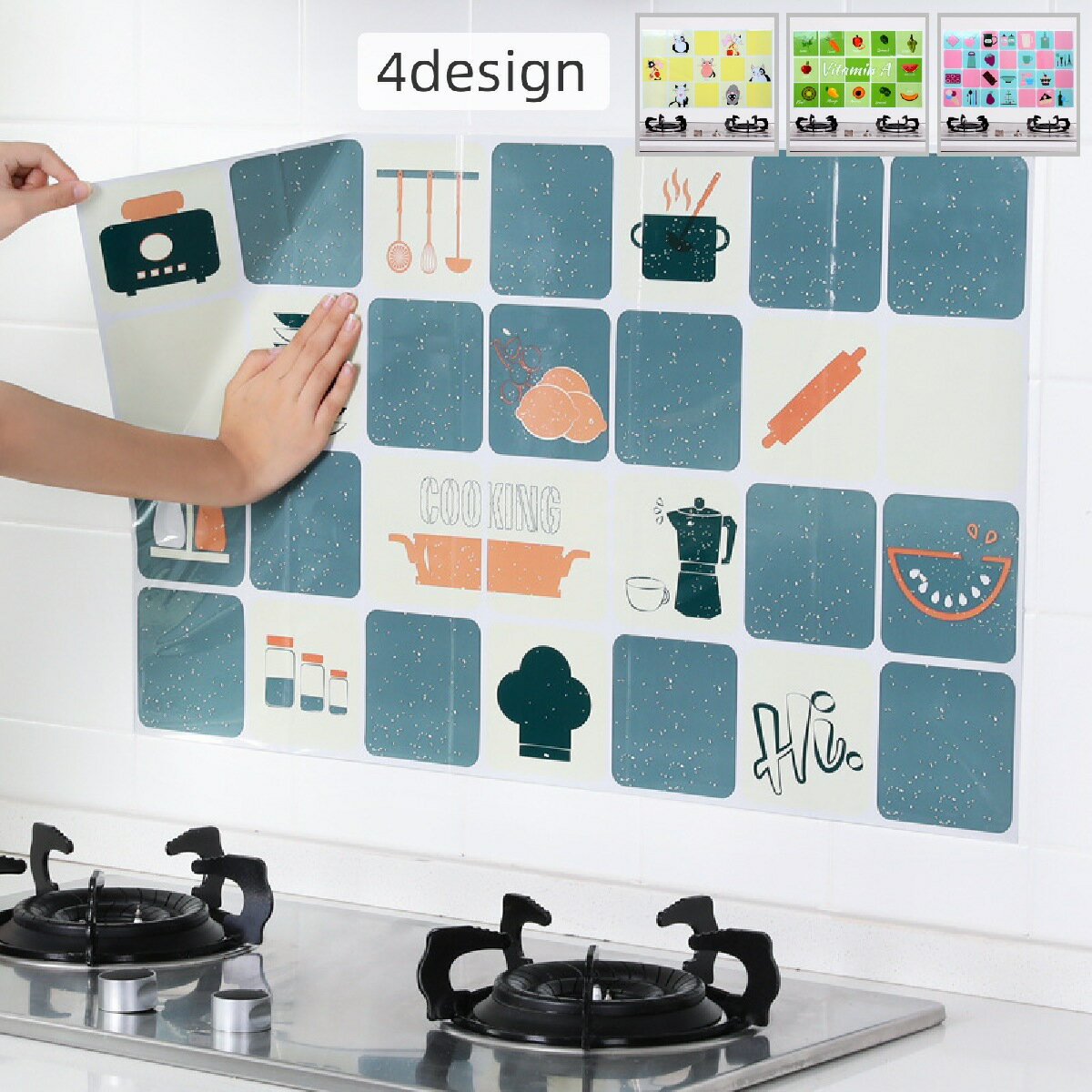 送料無料 キッチンシート キッチン ウォールステッカー ネコ 猫 スイーツ チェック カラフル かわいい ..