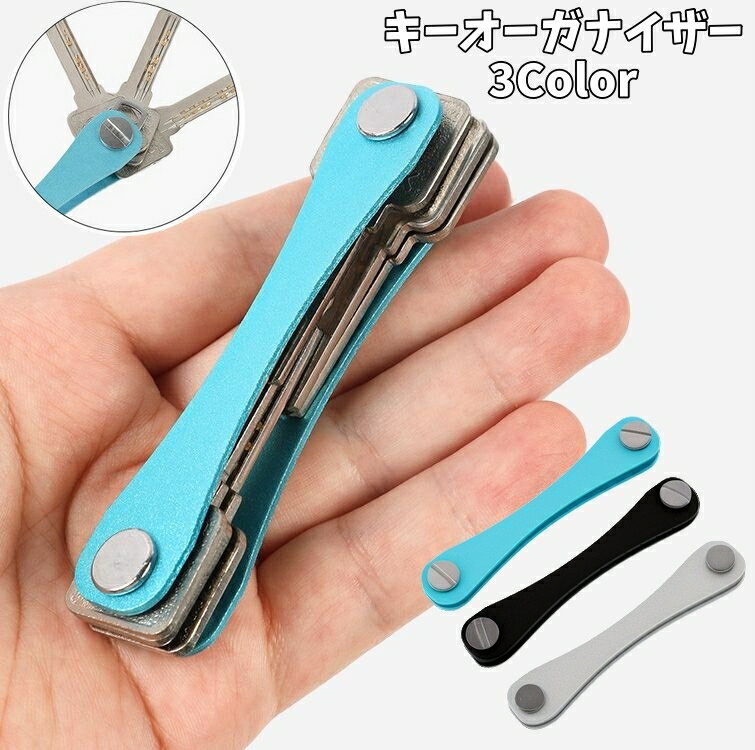 送料無料 キーオーガナイザー キーケース キーホルダー 鍵 収納 まとめる 両側収納 かぎ カギ スマート 便利 シンプル 携帯 コンパクト 持ち運び スタイリッシュ メンズ レディース
