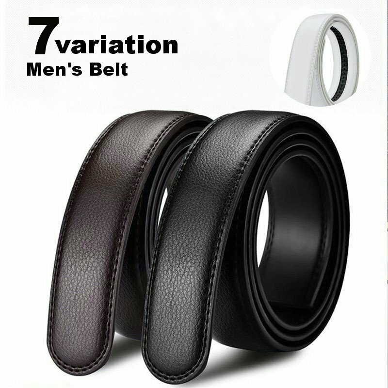 送料無料 ベルト 交換用 穴無し メンズ 男 ファッション小物 バックルなし ブラック フェイクレザー フォーマル 正装 ビジネス スーツ カジュアル シンプル