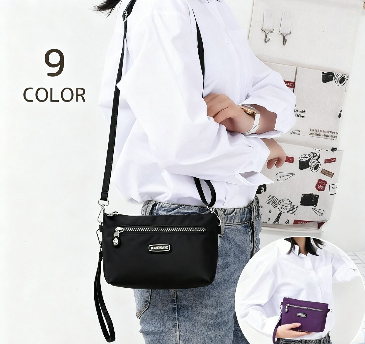 送料無料 2WAYバッグ レディース ショルダーバッグ クラッチバッグ HUAERYOUYUE ポーチ ミニショルダー ミニ コンパクト バッグ 防水 撥水 女性 女子 大人女子 婦人 鞄 かばん